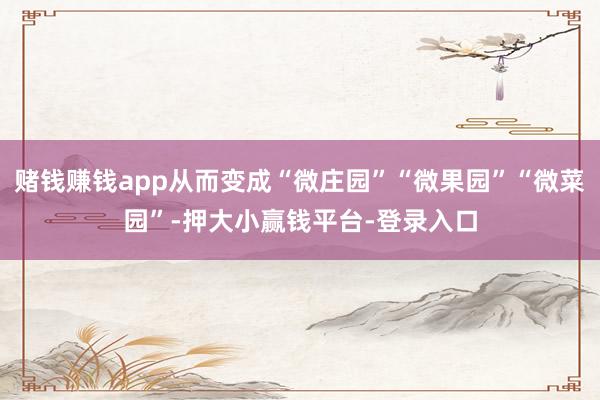 赌钱赚钱app从而变成“微庄园”“微果园”“微菜园”-押大小赢钱平台-登录入口