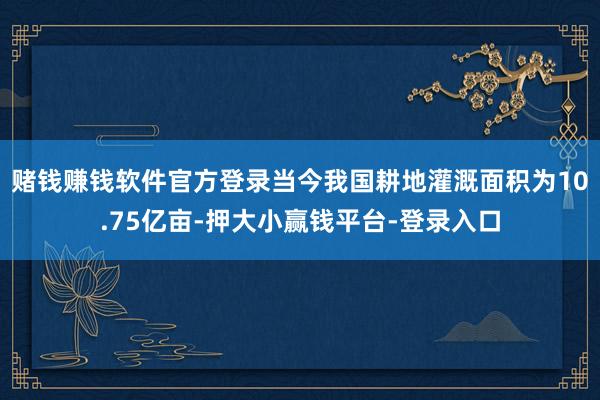 赌钱赚钱软件官方登录当今我国耕地灌溉面积为10.75亿亩-押大小赢钱平台-登录入口