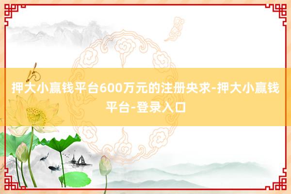 押大小赢钱平台600万元的注册央求-押大小赢钱平台-登录入口