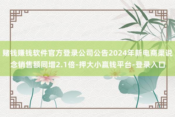 赌钱赚钱软件官方登录公司公告2024年新电商渠说念销售额同增2.1倍-押大小赢钱平台-登录入口