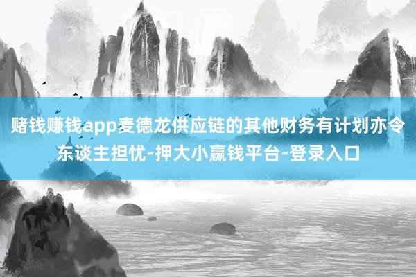 赌钱赚钱app麦德龙供应链的其他财务有计划亦令东谈主担忧-押大小赢钱平台-登录入口