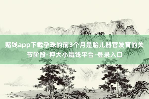 赌钱app下载孕珠的前3个月是胎儿器官发育的关节阶段-押大小赢钱平台-登录入口