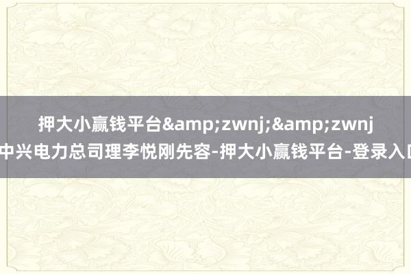 押大小赢钱平台&zwnj;&zwnj;中兴电力总司理李悦刚先容-押大小赢钱平台-登录入口